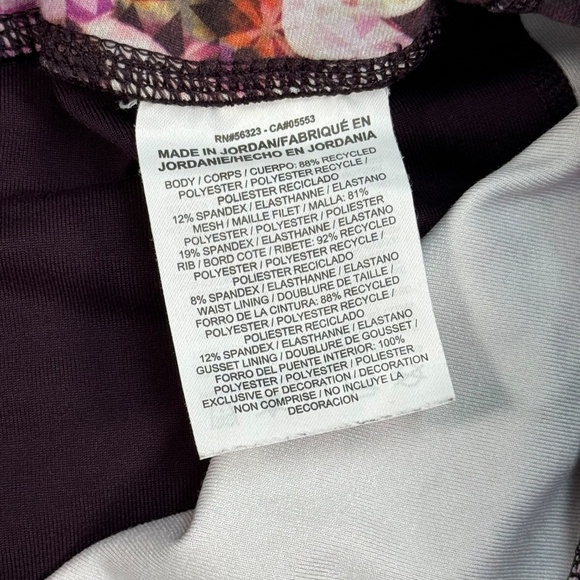 Nike Dri-Fit Power Legend Floral Leggings Womens Size M Port Wine Mesh - Picture 4 of 10